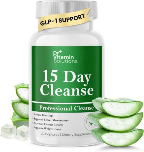 DR VITAMIN SOLUTIONS 15 Day Gut Cleanse Detox for Women, GLP-1 Support – Natural Colon & Detox Cleanse for Weight Loss – Bloating & Constipation Relief – Flushes Toxins & Supports Immunity – 30 Ct.